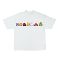 a white t - shirt with cartoon animals on it